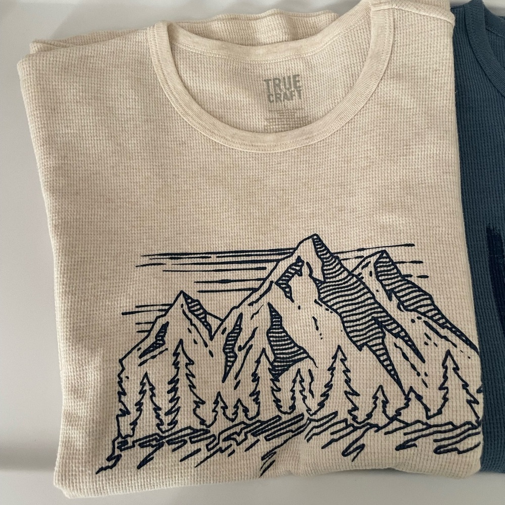 True Craft Beige Mountain Print Sweater